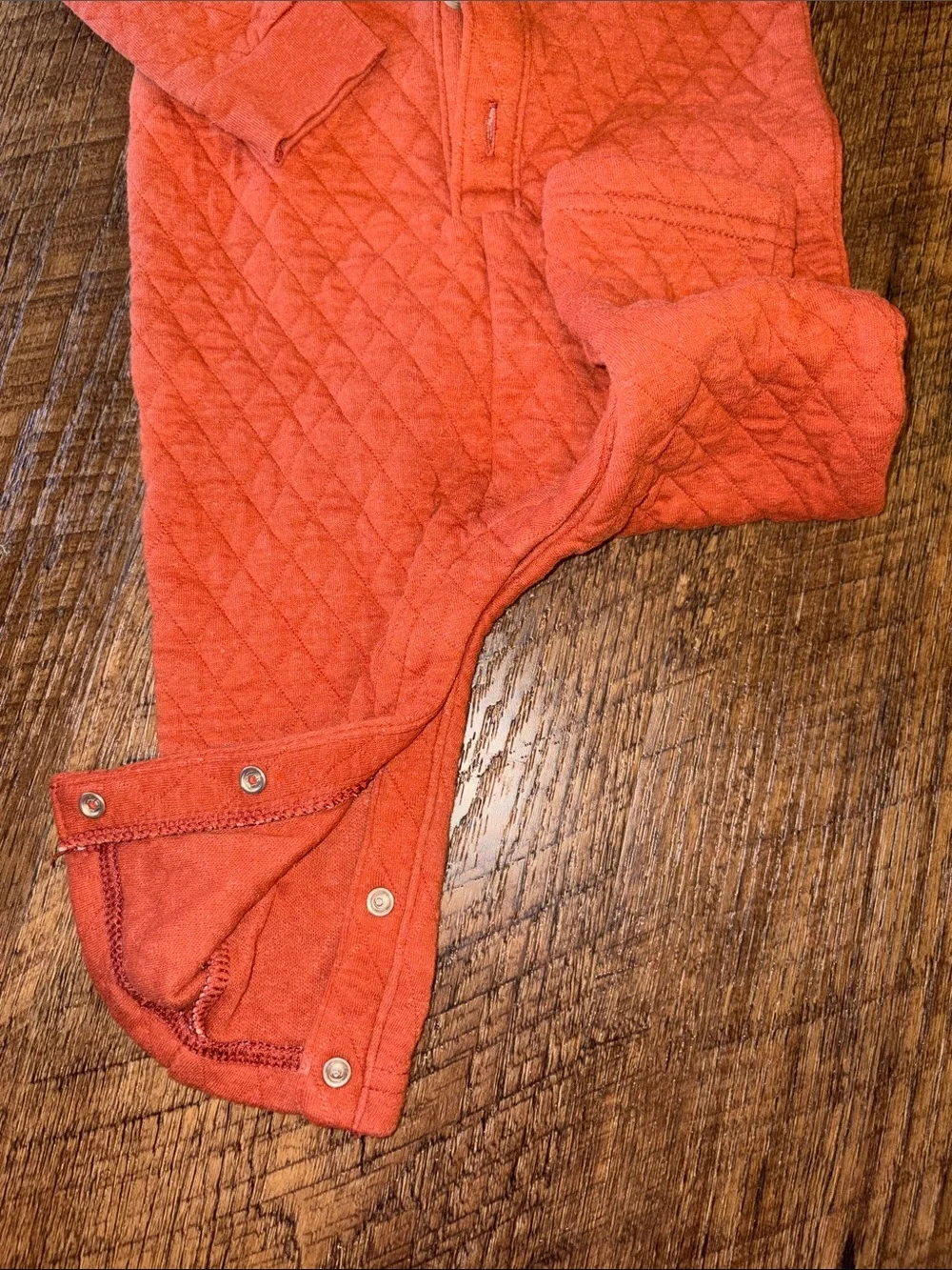 Old Navy Orange Quilted Hooded Baby One-Piece - Size 6-12 months
